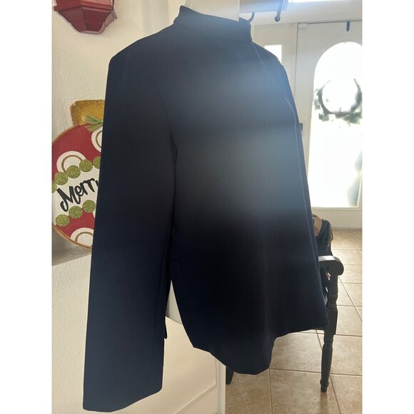 NWOT ZARA  european office formal wear pullover blouse blue MEDIUM - Picture 2 of 6